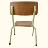Vintage Beilrode (Germany) kindergarten chair | Almond green metal