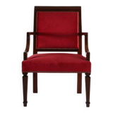 Empire‑Style Armchairs in Wood and Red Velvet, Belgium ca. 195