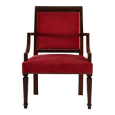 Empire‑Style Armchairs in Wood and Red Velvet, Belgium ca. 195