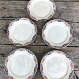5 assiettes à dessert digoin - art déco