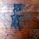 Brutalist oak coffee table in aircraft wing shape - stamped - circa 1960