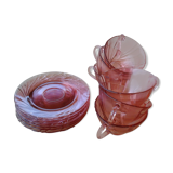 Six Rosaline Arcoroc cups