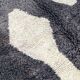 Ancient Berber rug in ecru and black violet, 100% pure virgin wool.