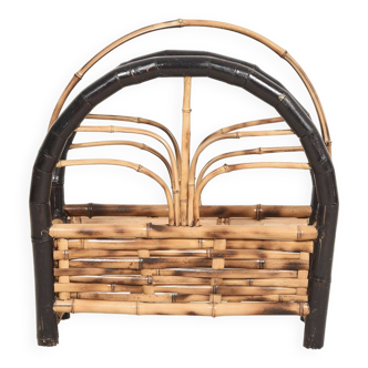 Vintage bamboo magazine rack.