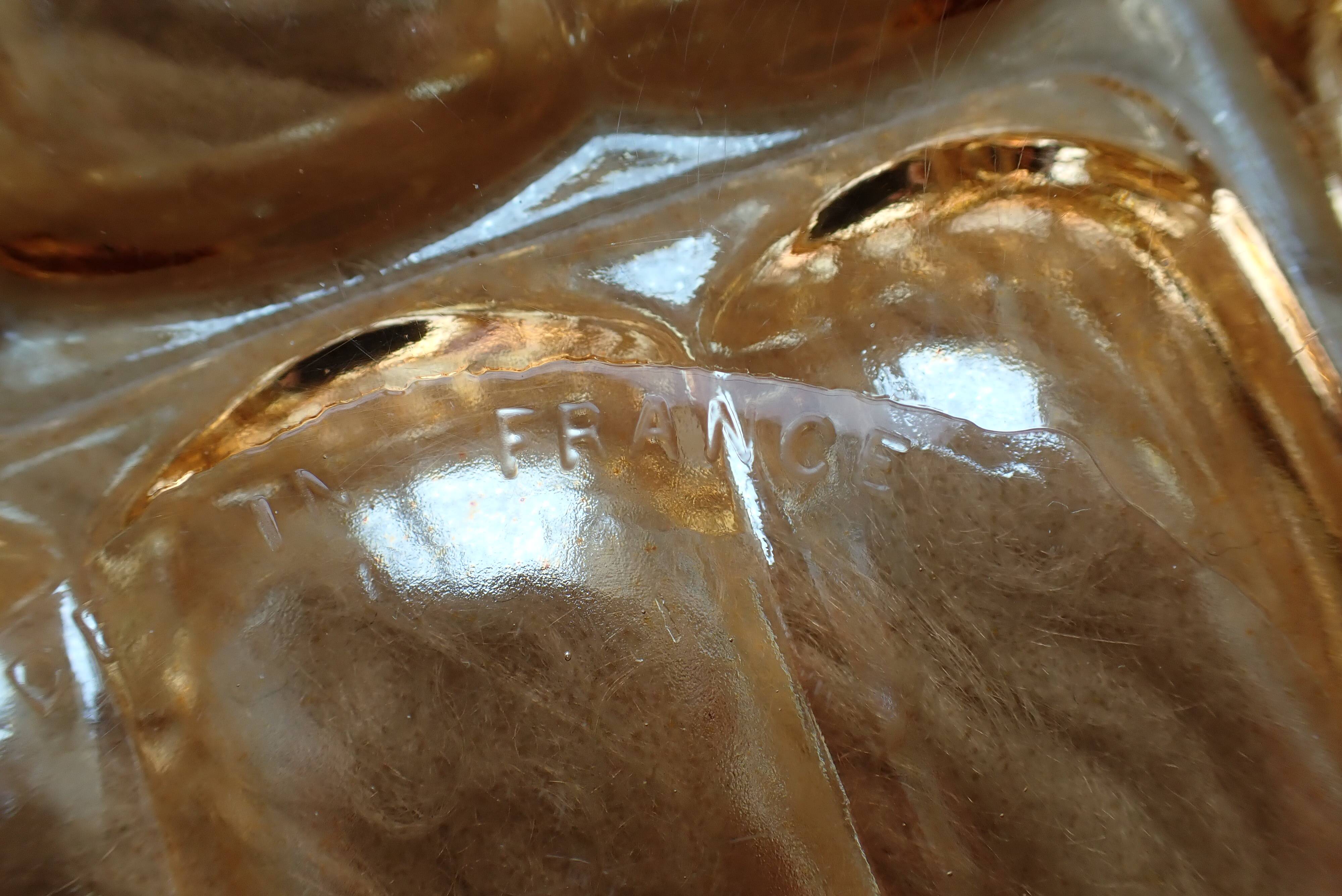 Fruit bowl - small salad bowl - iridescent pink/orange glass bowl