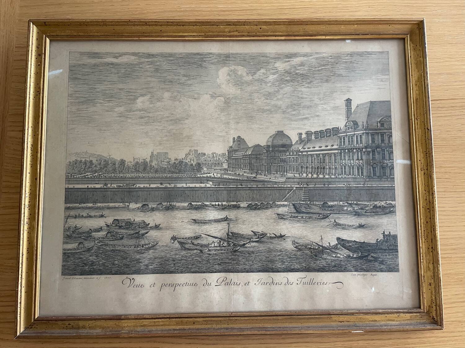 Antique engraving of the Tuileries Palace