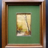 Oil on panel "Autumn Path" by M. Ferran