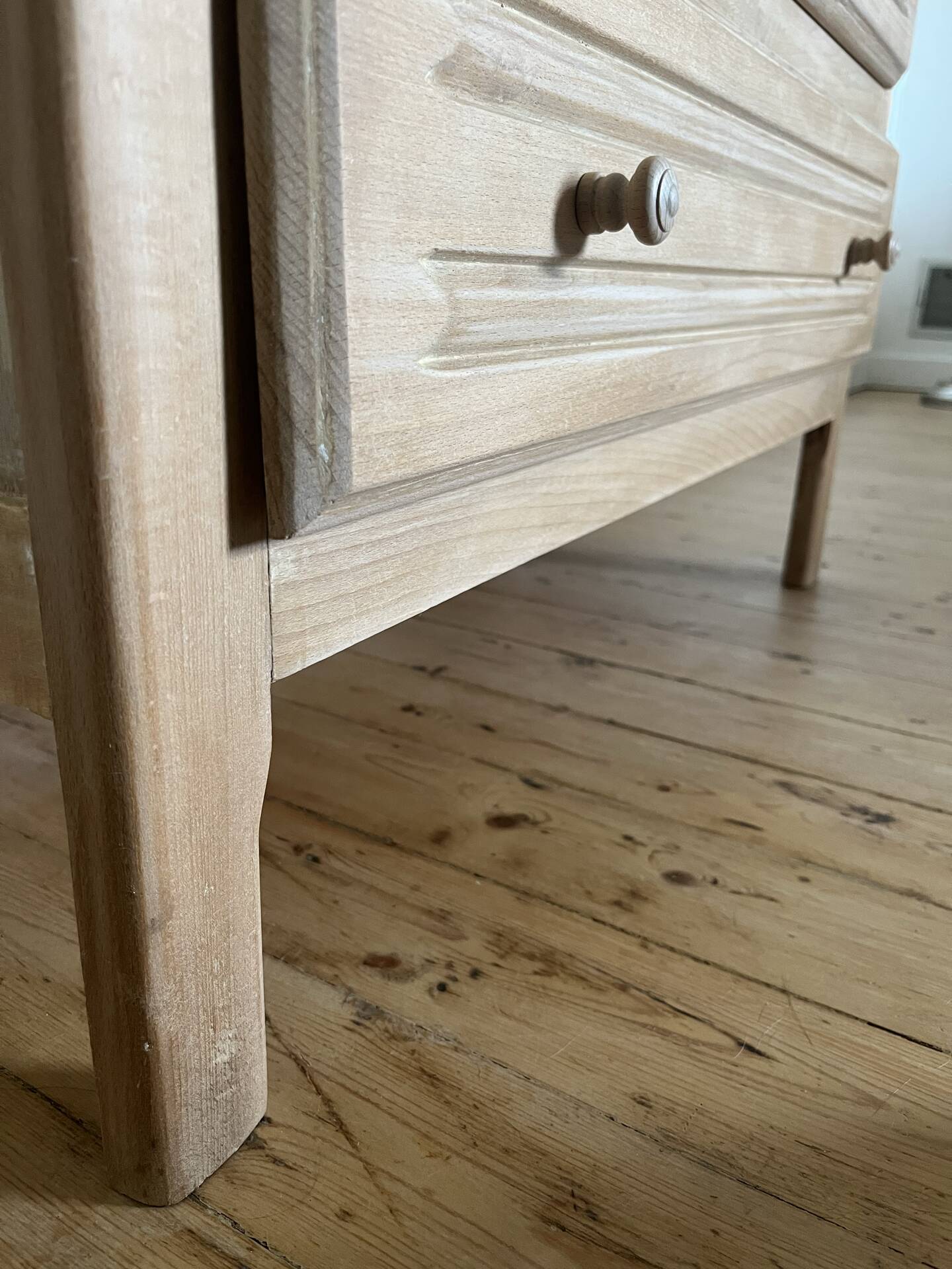 Vintage stripped solid pine chest of drawers