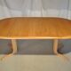 Expandable round table in Scandinavian blond teak Laurits M Larsen