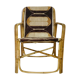 Rattan armchair and fabric, France 60s