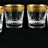 6 old fashion whiskey glasses in Saint Louis crystal thistle model