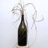 Large bottle vase - dark smoked glass