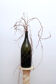 Vase bouteille grand verre foncé fumé