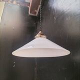 Opaline cone pendant light