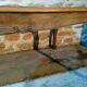 Louis XV style table in oak and cherry wood.