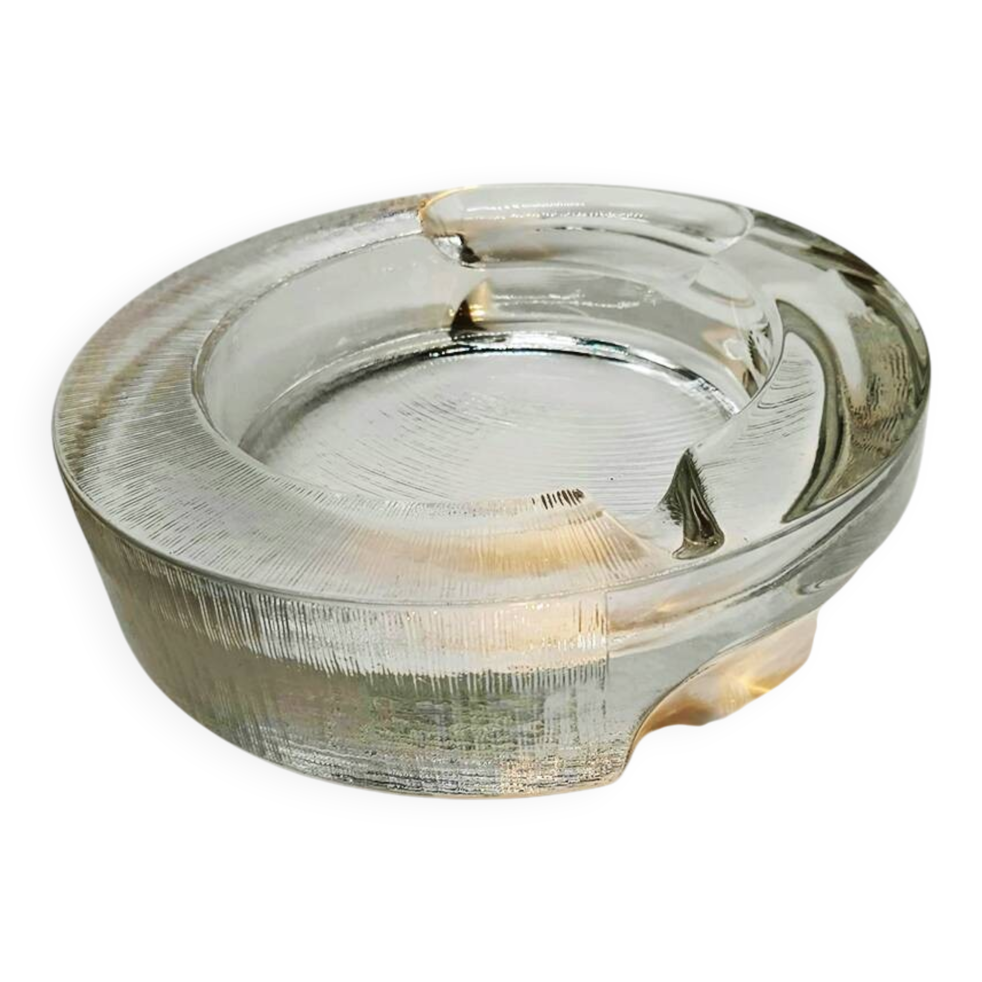 1970s Big Ashtray by Fabio Frontini for Arnolfo di Cambio in Lead Crystal,