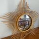 Very beautiful vintage rattan sun mirror