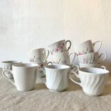 Mismatched porcelain cups