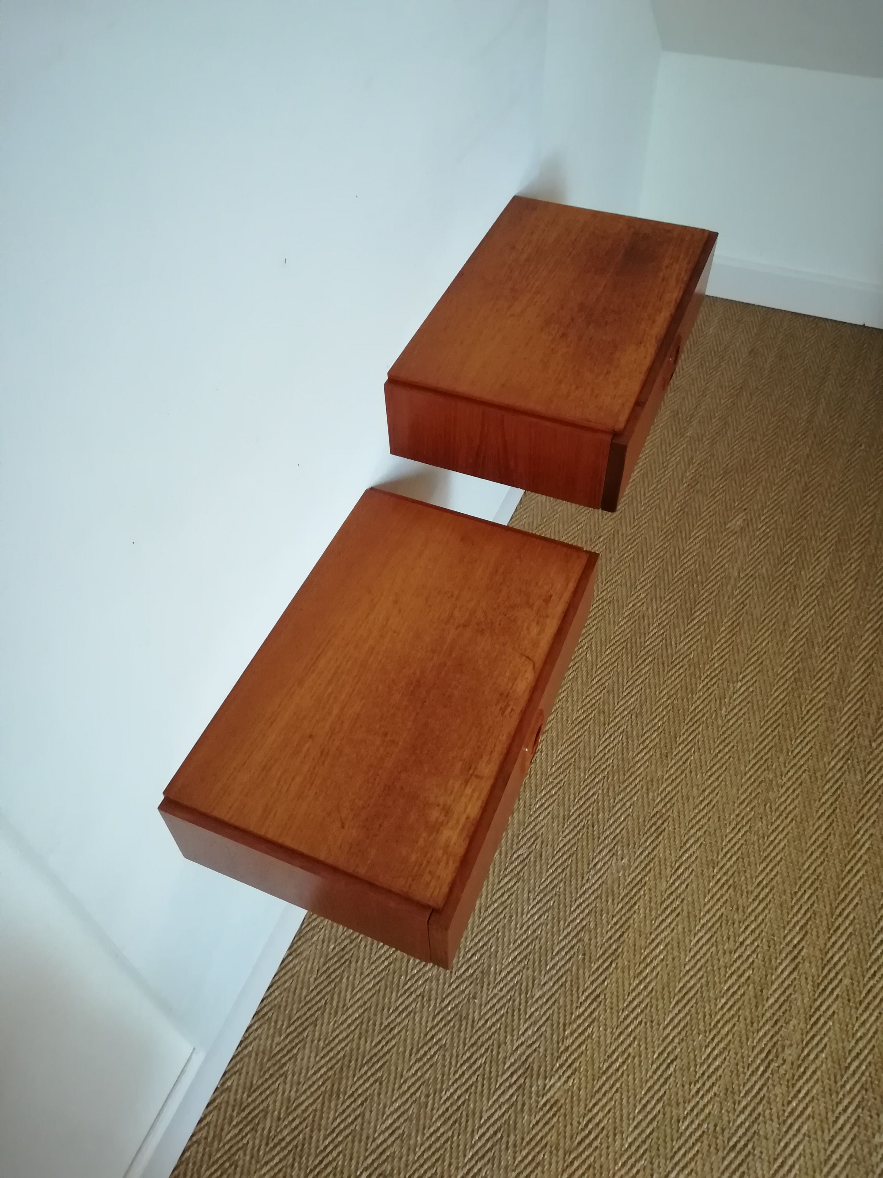Pair of wall bedside tables