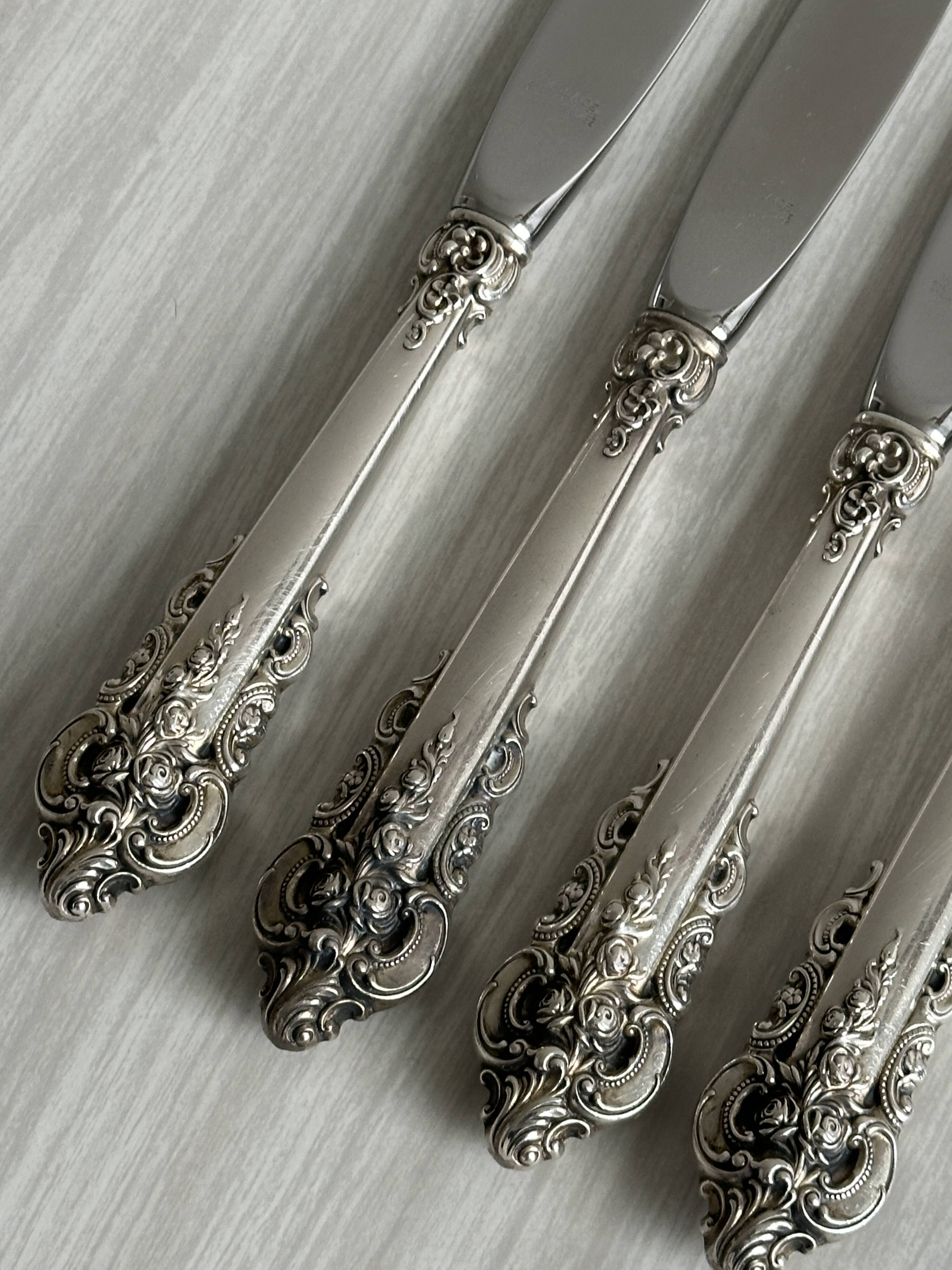 1 antique silver-plated metal knife