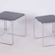 Mid-Century Nesting Tables in Chrome-Plated Steel and Glass, Czechia, 1960s, Set of 2