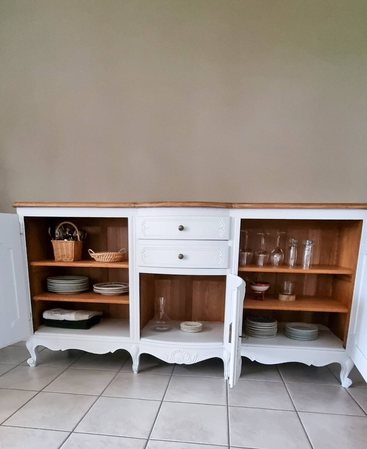 Louis XV style oak sideboard