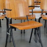 Set of 8 Vintage Dining Chairs with Armrests