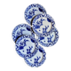 6 Creil and Montereau flat plates in blue earthenware, "Japan" service circa 1895
