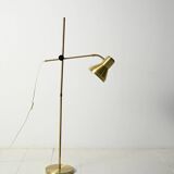 Scandinavian brass floor lamp with adjustable arm