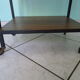 Vintage worker on wheels, rattan, fabric, skaÏ, metal with formica shelf