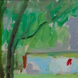 Swedish expressionist landscape, oil on canvas, 1970s, framed Inge Blomqvist (1923-2010)