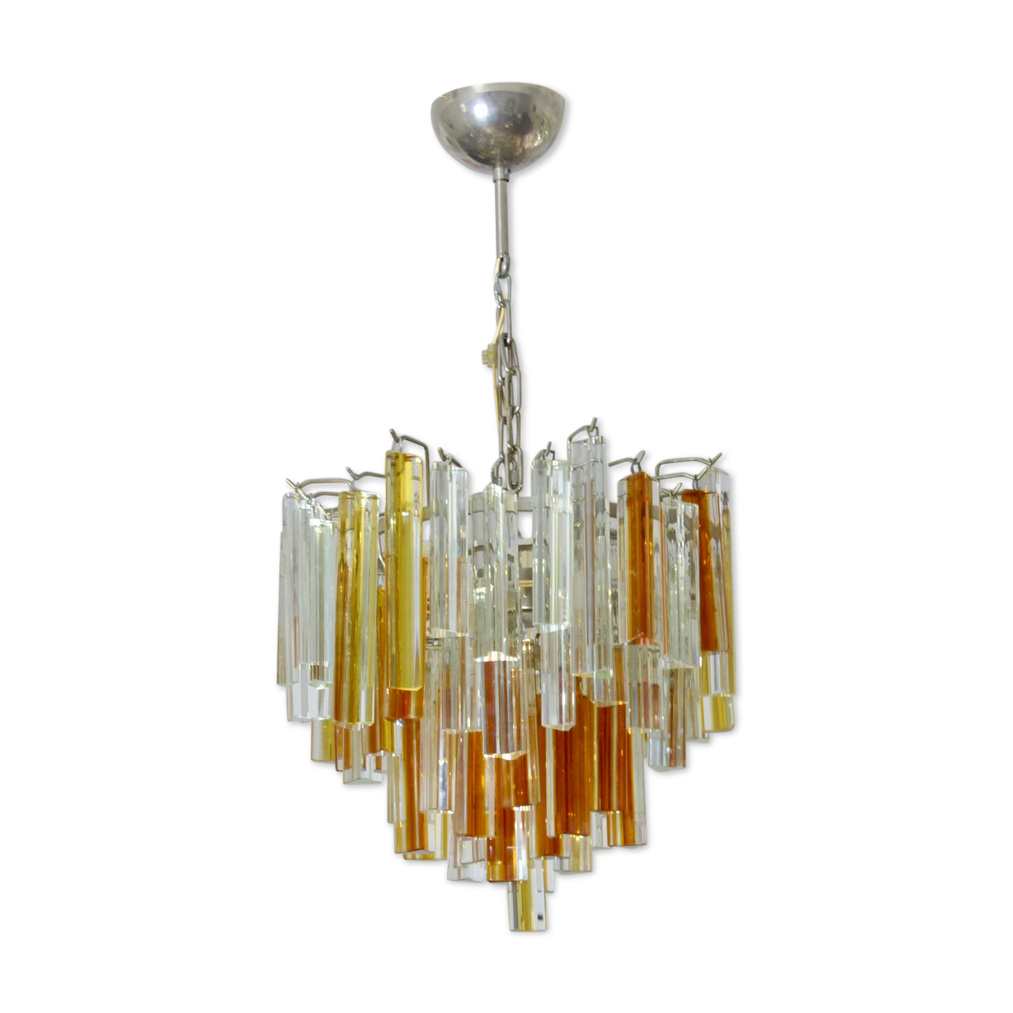 Crystal chandelier Italian vintage Venini trilobo