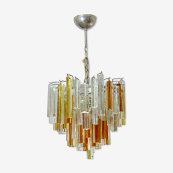 Crystal chandelier Italian vintage Venini trilobo