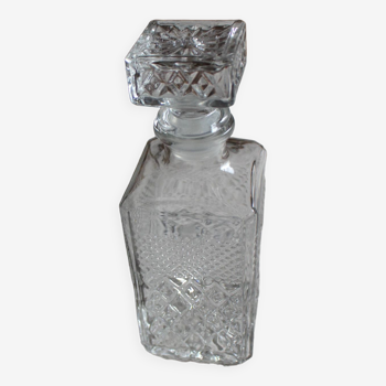 Crystal whiskey decanter square stopper