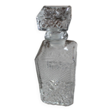 Crystal whiskey decanter square stopper