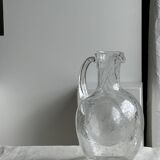 Large blown glass carafe with ice cube compartment Biot