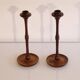 Pair of Scandinavian rosewood candlesticks 1970