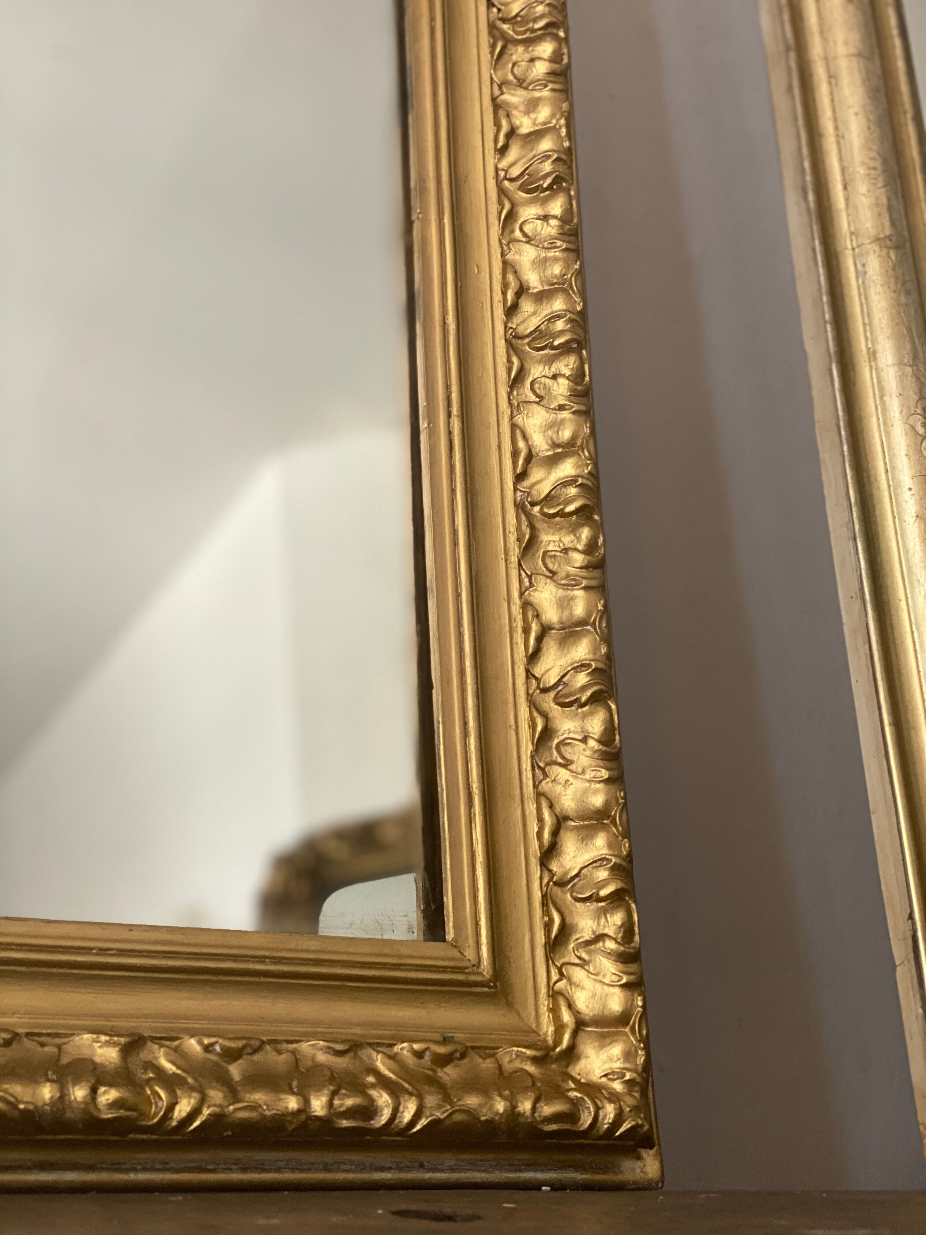 Ancient mirror louis Philippe gilded carved mercury ice - 110x78cm