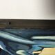 Painting painted on wood "village under the storm"