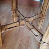 Vintage rattan high bar stool