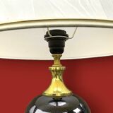 Vintage table lamp in glazed ceramic and gold-tone metal