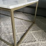 Rectangular coffee table in white marble