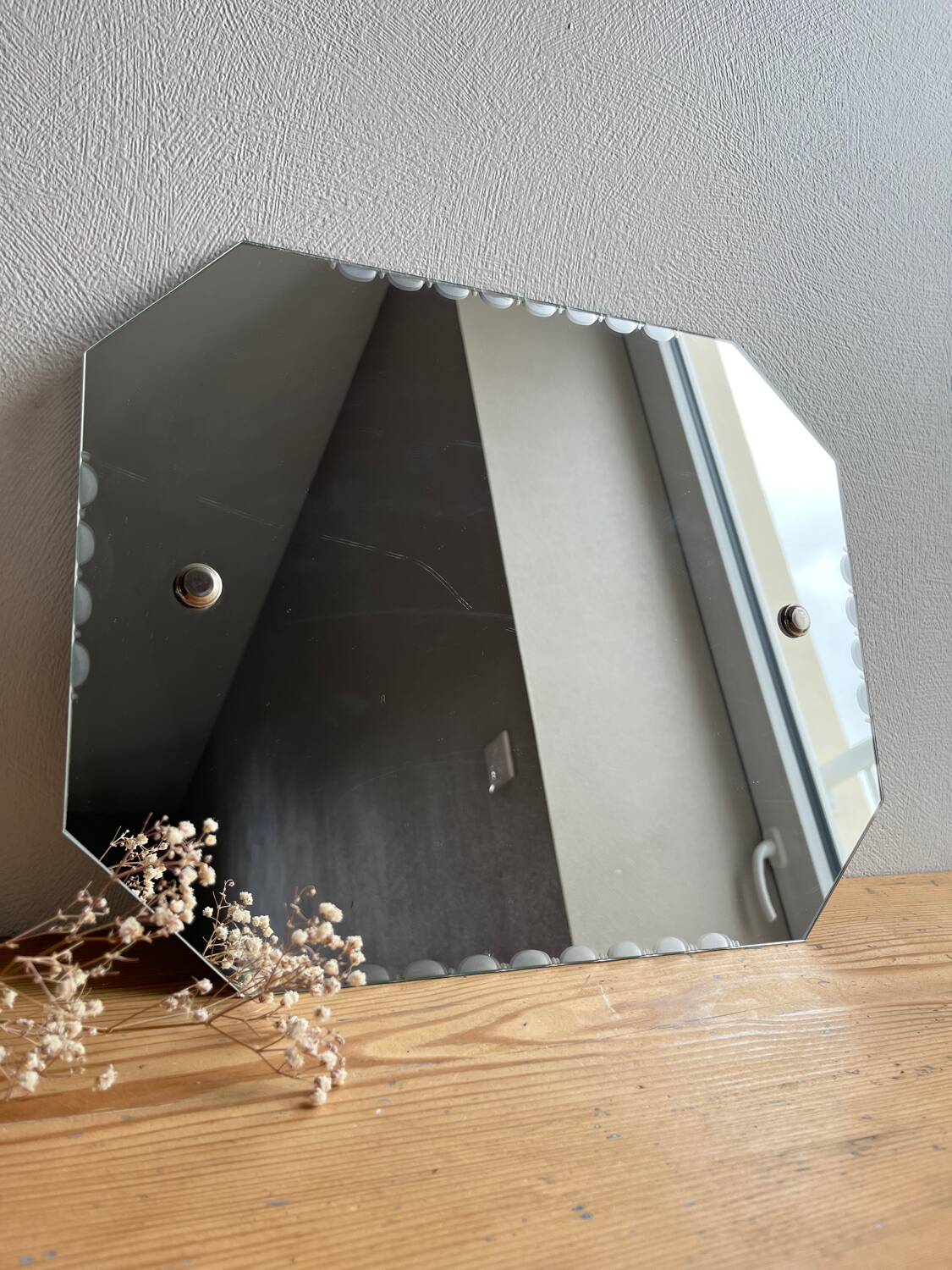 Vintage bevelled mirror 40 x 32 cm