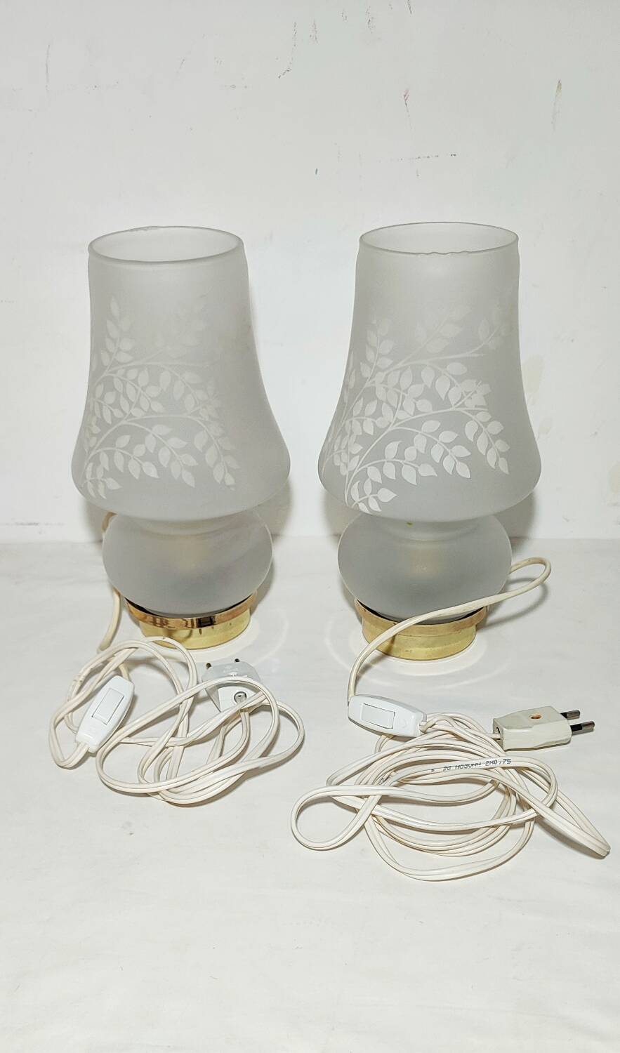 Paire des lampes de table en cristal. Espagne années 1990.