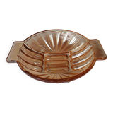 Fruit bowl - small salad bowl - iridescent pink/orange glass bowl