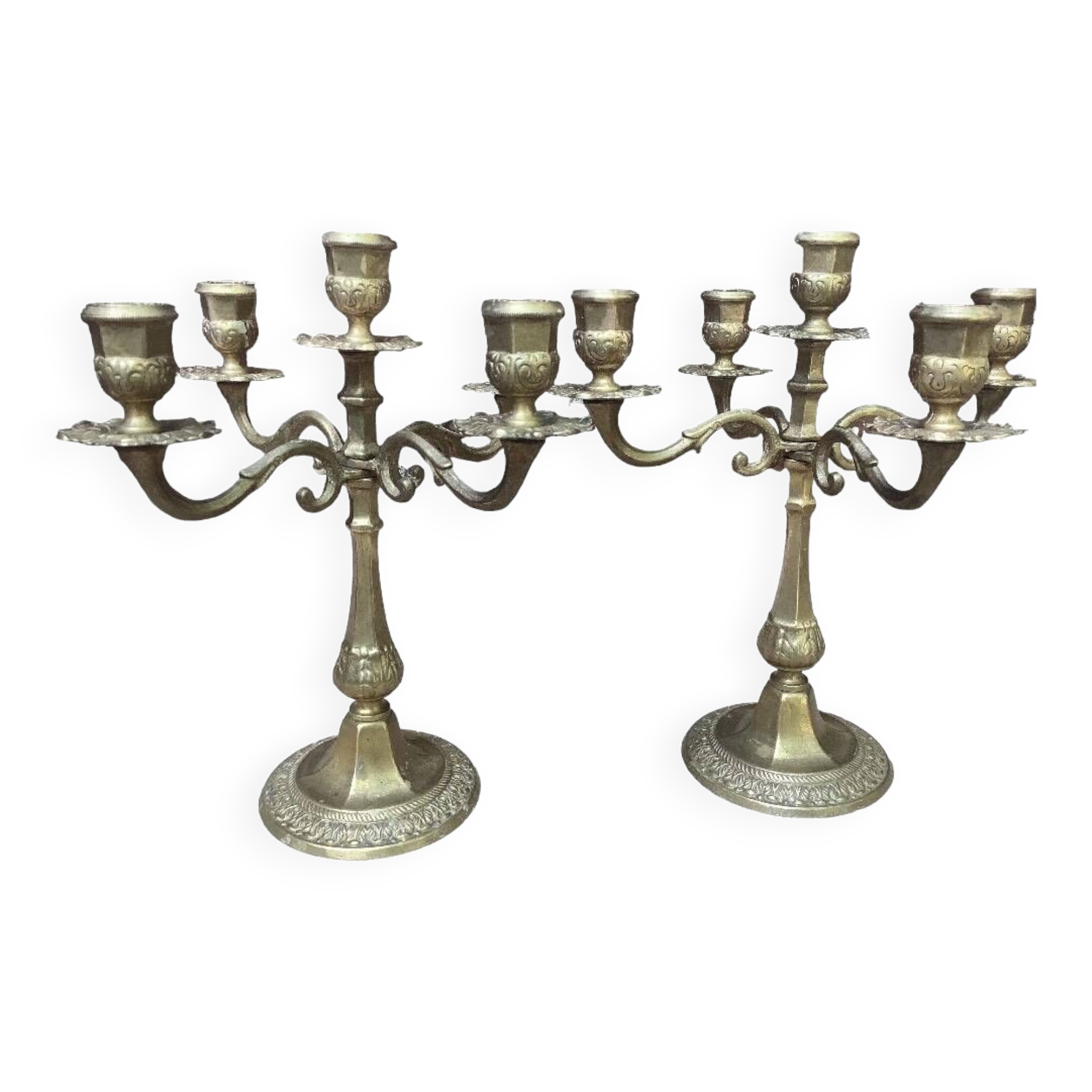 Pair of golden candlesticks