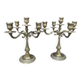 Paire de Chandeliers dorés