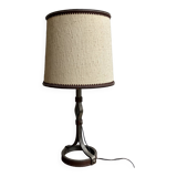 Table lamp base in iron and leather by Jean-Pierre Ryckaert - 1950s