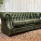 1970s leather Chesterfield three-seater sofa