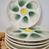 Six vintage Salins oyster plates